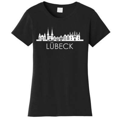 Die Stadt LüBeck Skyline Silhouette Germany LüBeck Women's T-Shirt