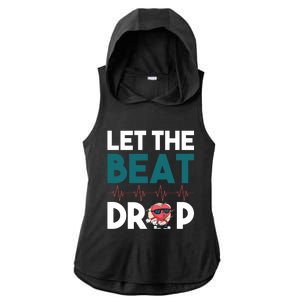 Dj S Let The Beat Drop Gift Ladies PosiCharge Tri-Blend Wicking Draft Hoodie Tank