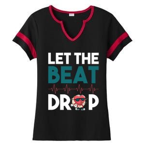 Dj S Let The Beat Drop Gift Ladies Halftime Notch Neck Tee