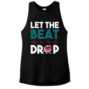 Dj S Let The Beat Drop Gift Ladies PosiCharge Tri-Blend Wicking Tank