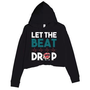 Dj S Let The Beat Drop Gift Crop Fleece Hoodie