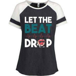 Dj S Let The Beat Drop Gift Enza Ladies Jersey Colorblock Tee