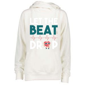 Dj S Let The Beat Drop Gift Womens Funnel Neck Pullover Hood