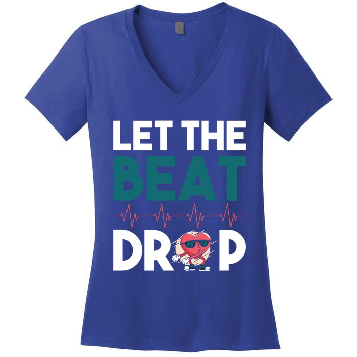 Dj S Let The Beat Drop Gift Women's V-Neck T-Shirt