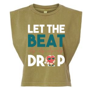 Dj S Let The Beat Drop Gift Garment-Dyed Women's Muscle Tee