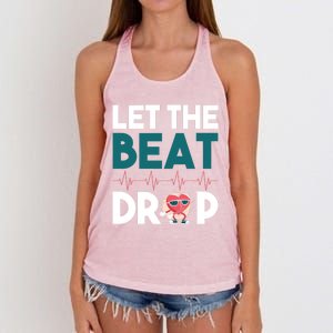 Dj S Let The Beat Drop Gift Women's Knotted Racerback Tank