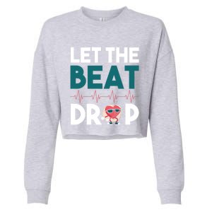 Dj S Let The Beat Drop Gift Cropped Pullover Crew