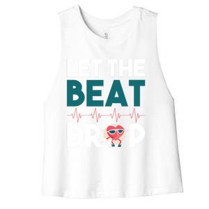 Dj S Let The Beat Drop Gift Women's Racerback Cropped Tank