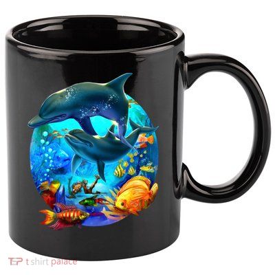 Dolphin Sea Life Save The Ocean Marine Biology Aquarium Gift 11oz C Handle Ceramic Mug