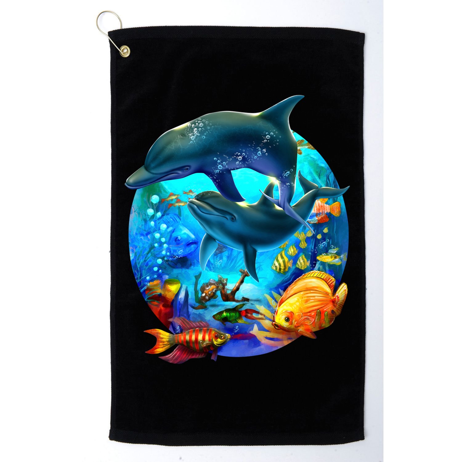 Dolphin Sea Life Save The Ocean Marine Biology Aquarium Gift Golf Towel