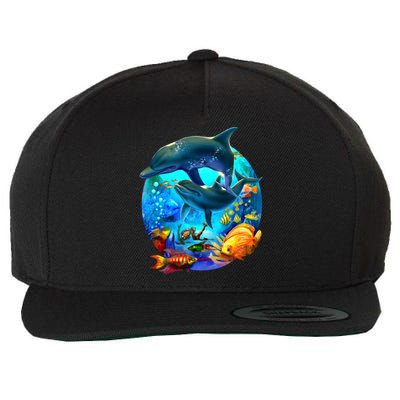 Dolphin Sea Life Save The Ocean Marine Biology Aquarium Gift Wool Snapback Cap