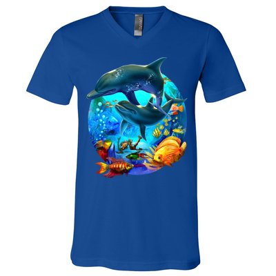 Dolphin Sea Life Save The Ocean Marine Biology Aquarium Gift V-Neck T-Shirt