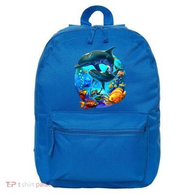 Dolphin Sea Life Save The Ocean Marine Biology Aquarium Gift 16 in Basic Backpack