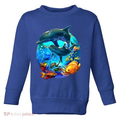 Dolphin Sea Life Save The Ocean Marine Biology Aquarium Gift Toddler Sweatshirt