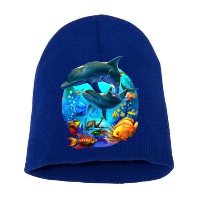 Dolphin Sea Life Save The Ocean Marine Biology Aquarium Gift Short Acrylic Beanie