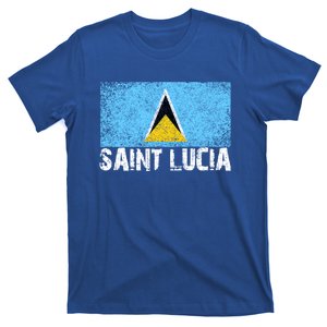 Distressed Saint Lucia Flag Gift Or T-Shirt