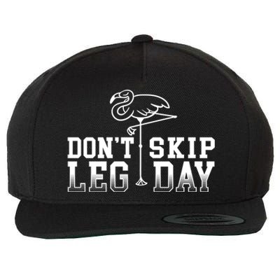 Don't Skip Leg Day Pink Flamingo Bird Fitness Workout Gift Wool Snapback Cap