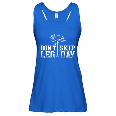 Don't Skip Leg Day Pink Flamingo Bird Fitness Workout Gift Ladies Essential Flowy Tank