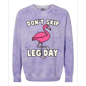 Don't Skip Leg Day Pink Flamingo Workout Gym Fitness Funny Cool Gift Colorblast Crewneck Sweatshirt