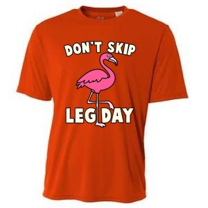 Don't Skip Leg Day Pink Flamingo Workout Gym Fitness Funny Cool Gift Cooling Performance Crew T-Shirt