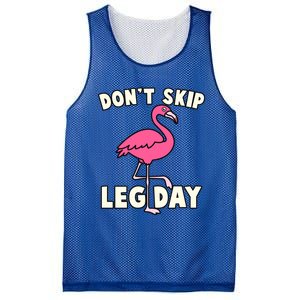 Don't Skip Leg Day Pink Flamingo Workout Gym Fitness Funny Cool Gift Mesh Reversible Basketball Jersey Tank