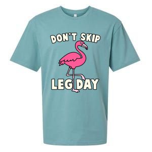 Don't Skip Leg Day Pink Flamingo Workout Gym Fitness Funny Cool Gift Sueded Cloud Jersey T-Shirt