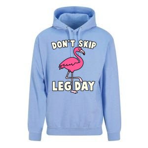 Don't Skip Leg Day Pink Flamingo Workout Gym Fitness Funny Cool Gift Unisex Surf Hoodie