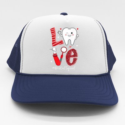 Dental Squad Leopard Tooth Love Dentist Hygienist Valentines Gift Trucker Hat