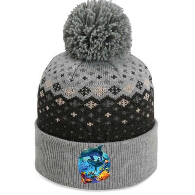 Dolphin Sea Life Save The Ocean Marine Biology Aquarium The Baniff Cuffed Pom Beanie