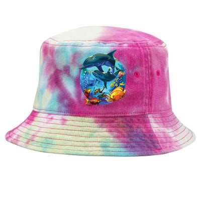 Dolphin Sea Life Save The Ocean Marine Biology Aquarium Tie-Dyed Bucket Hat