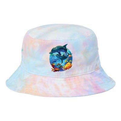 Dolphin Sea Life Save The Ocean Marine Biology Aquarium Tie Dye Newport Bucket Hat