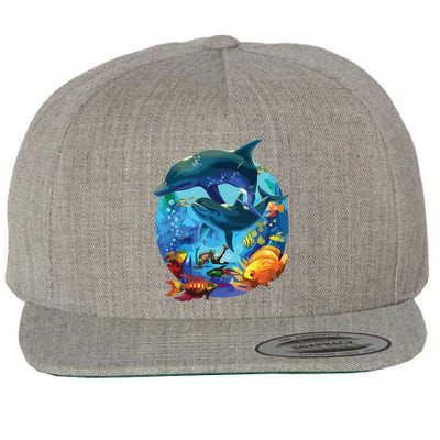 Dolphin Sea Life Save The Ocean Marine Biology Aquarium Wool Snapback Cap