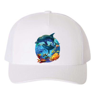 Dolphin Sea Life Save The Ocean Marine Biology Aquarium Yupoong Adult 5-Panel Trucker Hat