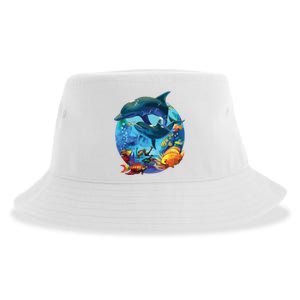 Dolphin Sea Life Save The Ocean Marine Biology Aquarium Sustainable Bucket Hat