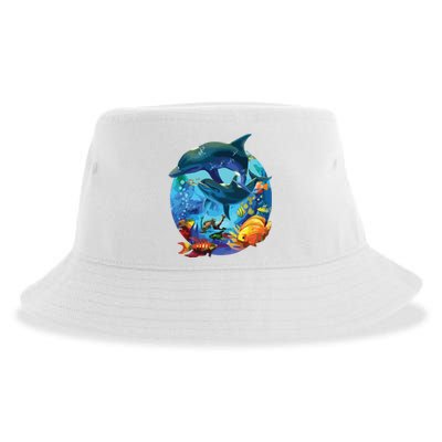 Dolphin Sea Life Save The Ocean Marine Biology Aquarium Sustainable Bucket Hat