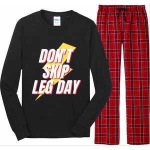 Don't Skip Leg Day Retro Workout Gym Fitness Squats Gift Long Sleeve Pajama Set