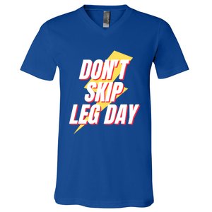 Don't Skip Leg Day Retro Workout Gym Fitness Squats Gift V-Neck T-Shirt