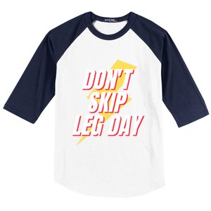 Don't Skip Leg Day Retro Workout Gym Fitness Squats Gift Baseball Sleeve Shirt