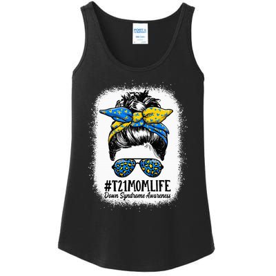 Down Syndrome Mom Life Messy Bun Down Syndrome Awareness Ladies Essential Tank