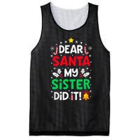 Dear Santa My Sister Did It Funny Christmas Mesh Reversible Basketball Jersey Tank