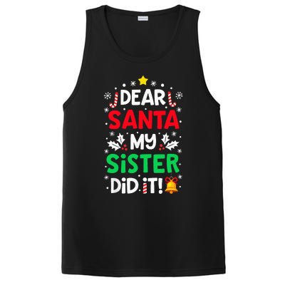 Dear Santa My Sister Did It Funny Christmas PosiCharge Competitor Tank