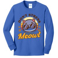 Dont Stress Meowt Cat Lover Sayings Kitten Quotes Funny Gift Kids Long Sleeve Shirt