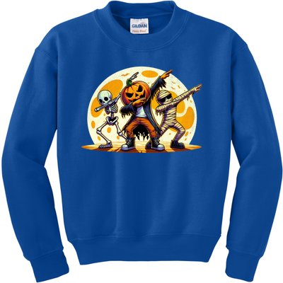 Dabbing Skeleton Mummy Spooky Squad Halloween Great Gift Kids Sweatshirt