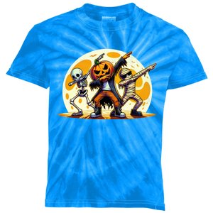 Dabbing Skeleton Mummy Spooky Squad Halloween Great Gift Kids Tie-Dye T-Shirt