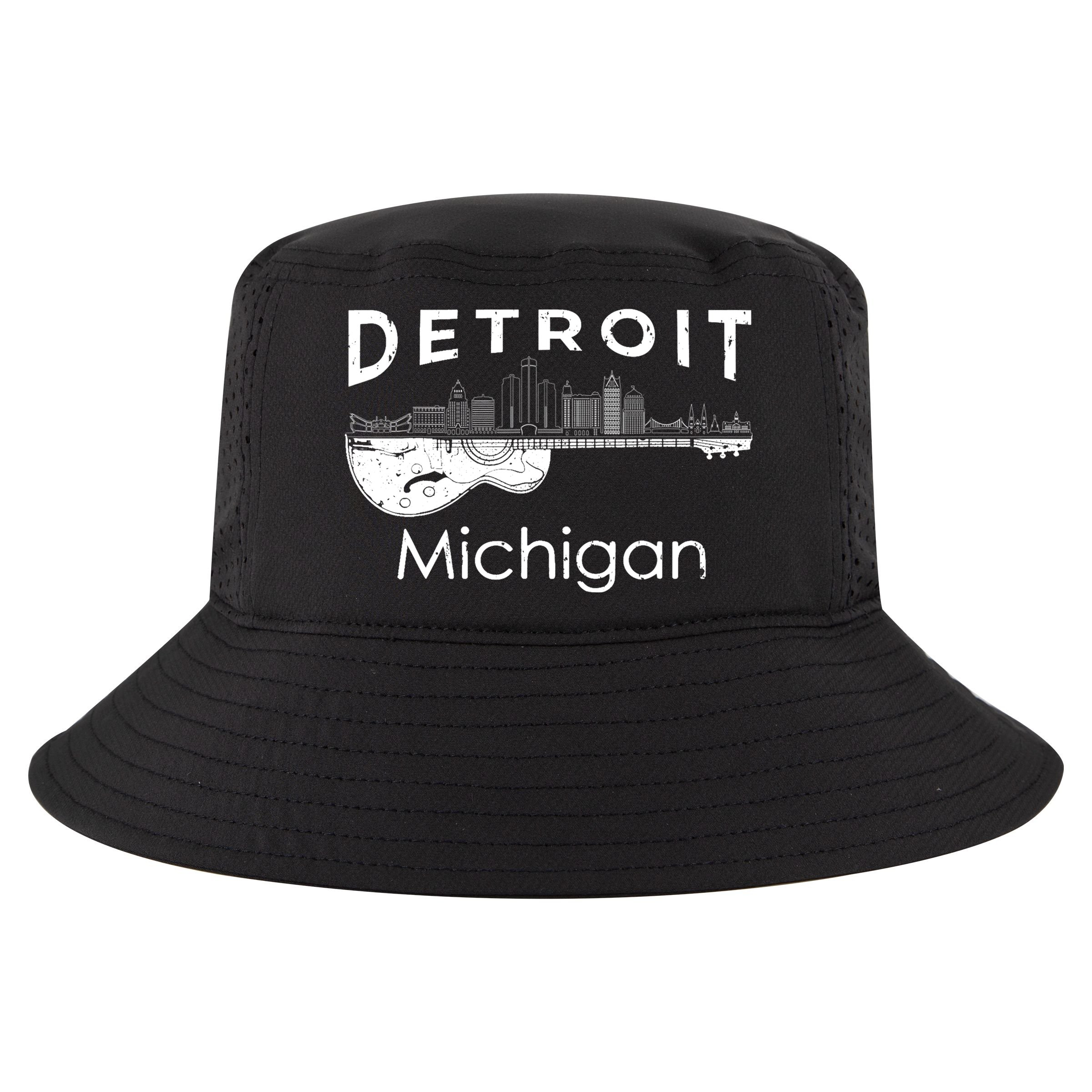 Detroit Souvenir Michigan Music Electric Guitar Cool Comfort Performance Bucket Hat