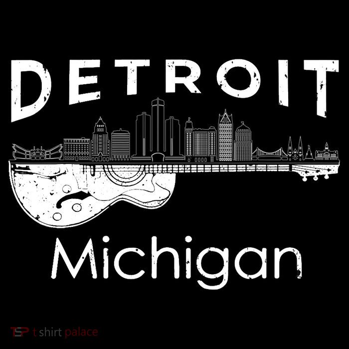 Detroit Souvenir Michigan Music Electric Guitar T-Shirt