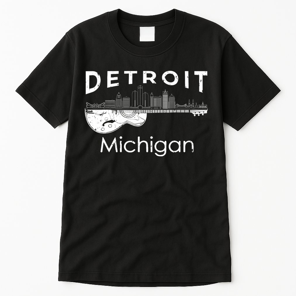 Detroit Souvenir Michigan Music Electric Guitar Tall T-Shirt