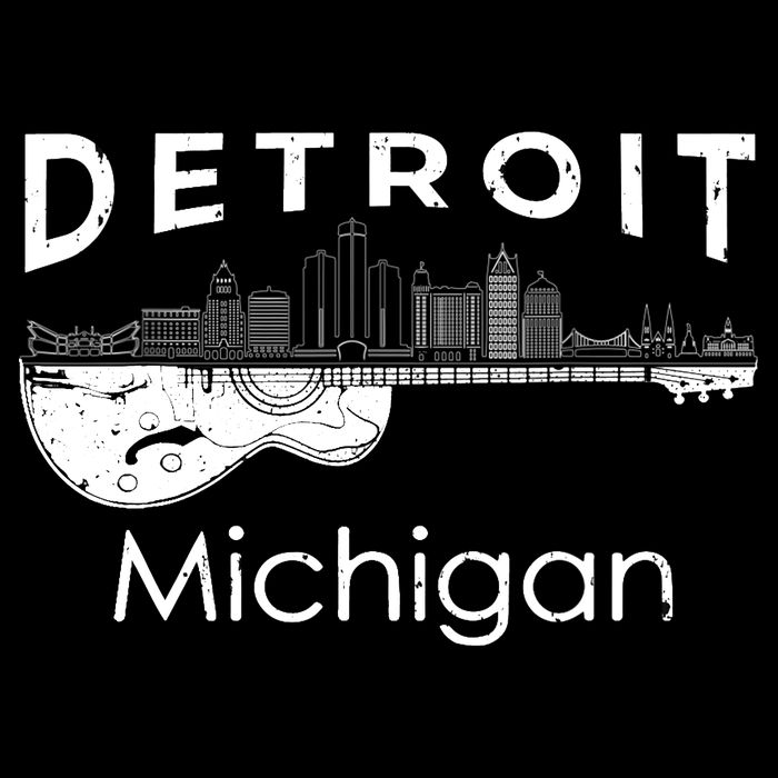 Detroit Souvenir Michigan Music Electric Guitar Tall T-Shirt