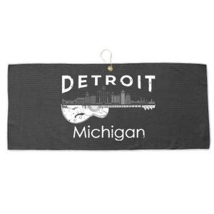 Detroit Souvenir Michigan Music Electric Guitar Large Microfiber Waffle Golf Towel