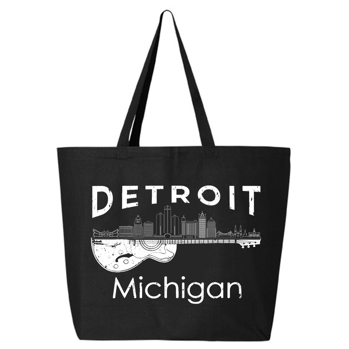 Detroit Souvenir Michigan Music Electric Guitar 25L Jumbo Tote